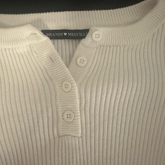 White brandy ribbed, long sleeve top - Picture 2 of 2